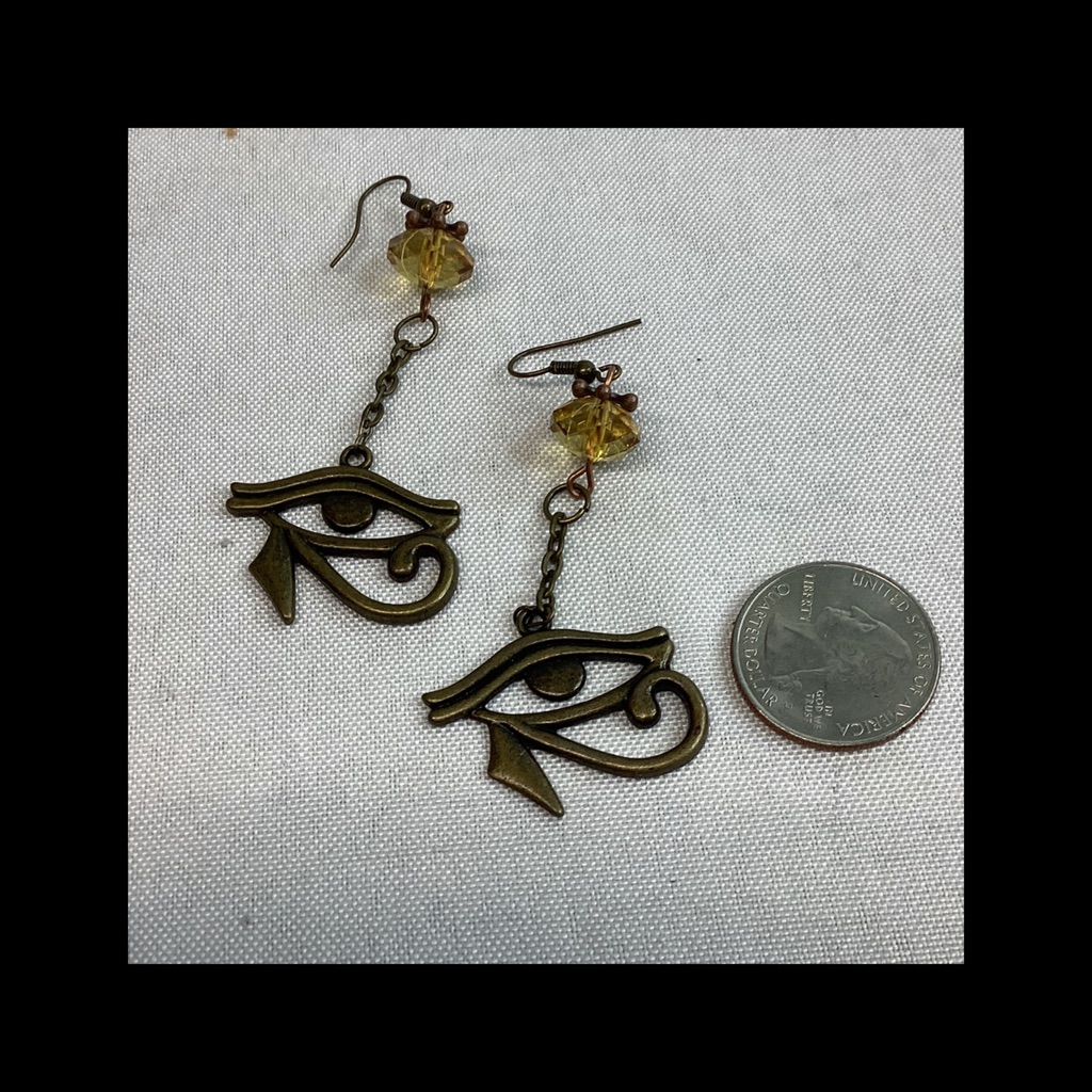 Eye Of Horus Bronze Earrings